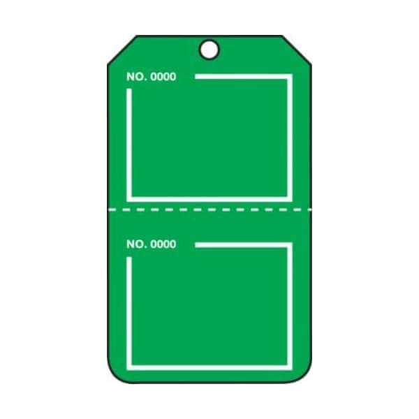 Accuform Safety Tags, Blank, Numbered, Perforated, Green, 5.75in x 3.25in, PF-Cardstock, 25PK TPP227CTP - main